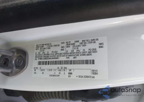 2022 Ford Escape Se Hybrid z USA, uszkodzony, nr VIN 1FMCU0BZ2NUA66901